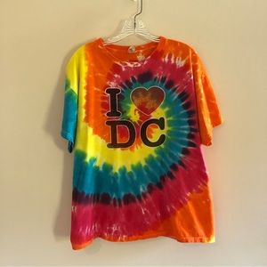 Vintage ’90s I Love DC Rainbow Spiral Tie Dye Short Sleeve T-Shirt